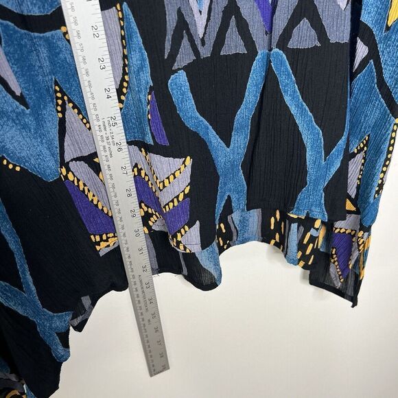 Silhouettes Gauzy Crinkle Abstract Top Womens 4X Rayon Artsy Art To Wear Boho - Picture 8 of 11